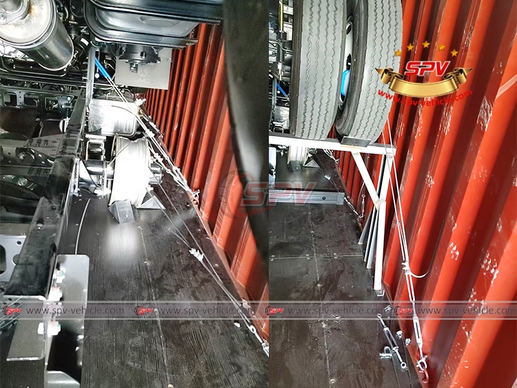 Details of Cargo Trucks Fixed Inside a Container